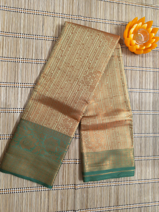 Beautiful and Elegant Banarasi Jacquard Weaving Silk Saree-Pista Green