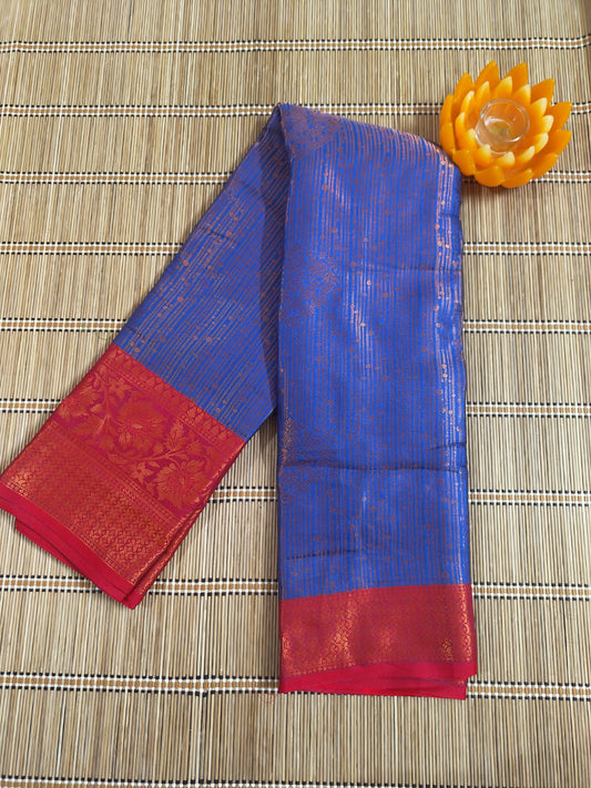 Beautiful and Elegant Banarasi Jacquard Weaving Silk Saree-Blue