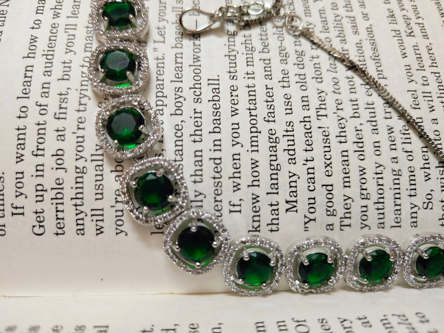 Beautiful and Classic AD Jewellery set-Green