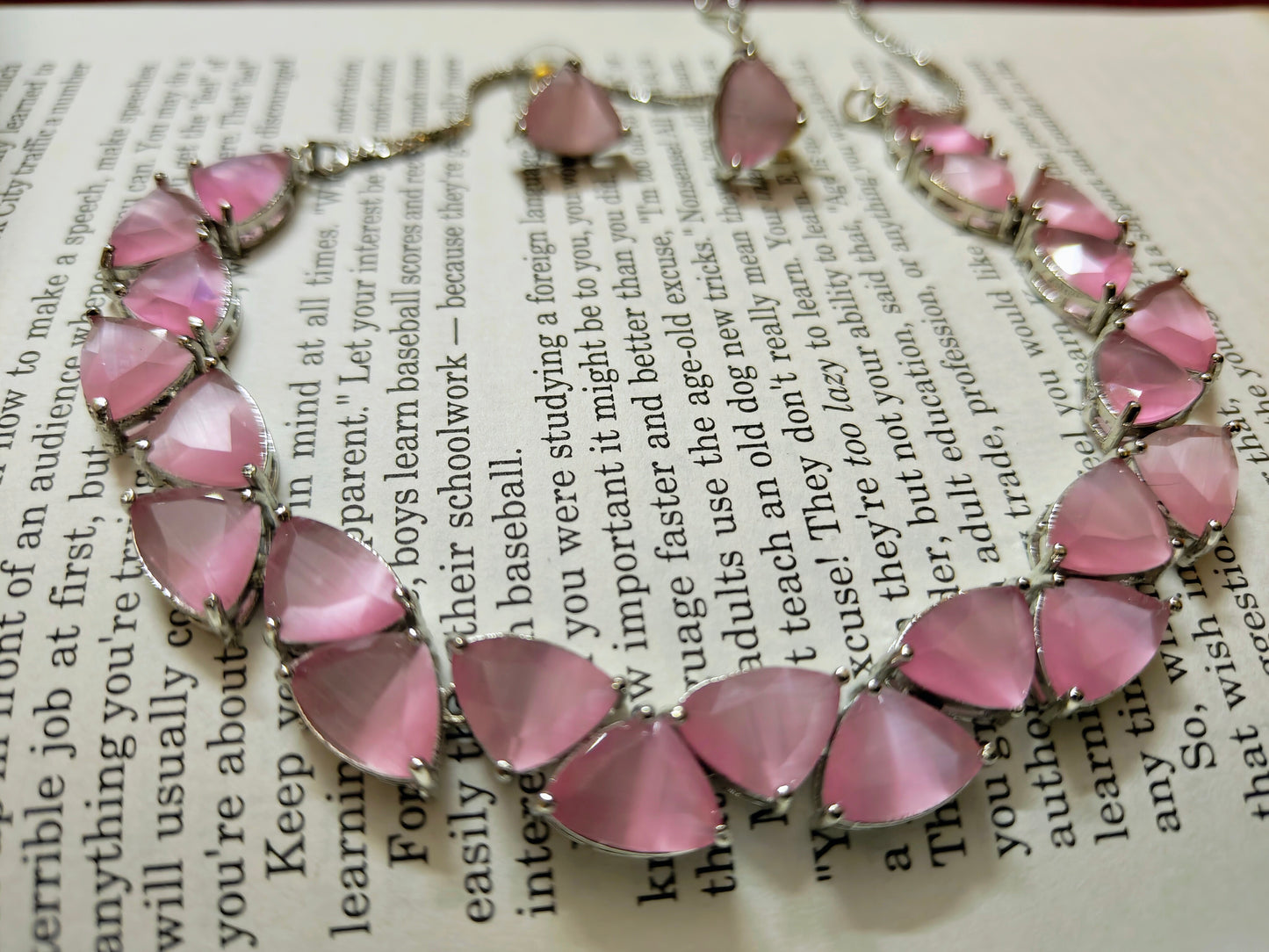 Beautiful and Classic AD Jewellery set-Baby pink