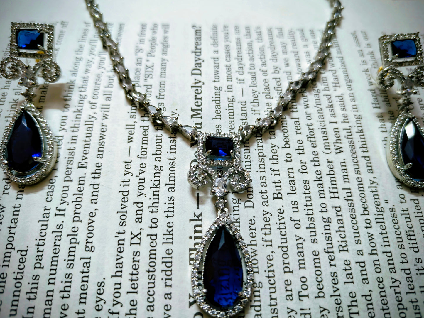 Beautiful and Classic AD Jewellery set-Blue