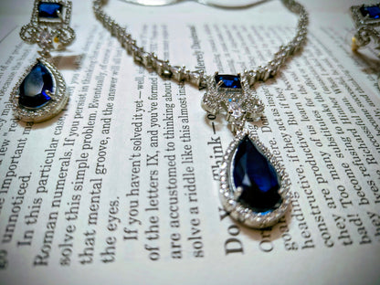 Beautiful and Classic AD Jewellery set-Blue