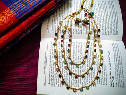 Beautiful and Classic Jewellery set-Multicolor layered necklace