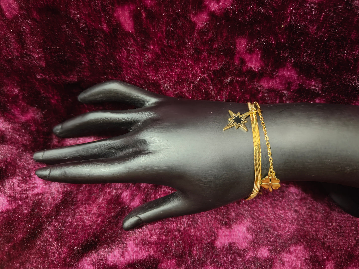 Beautiful and Classic Antitarnish stainless steel charms bracelet -Gold series