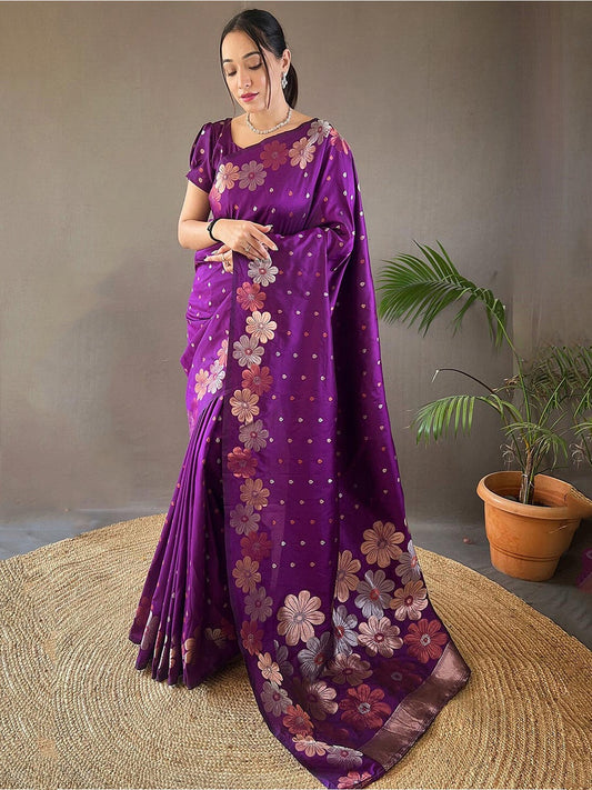 Floral Handweave Pure Silk Saree